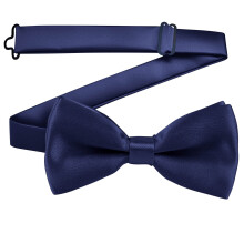 Bow Ties Solid Color Adjustable Bow Tie Collection for Kids and Boys Dark Blue Free Size