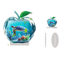 Blue Crystal Ice Cracked Ball Paperweight Crystal Ball Accessories Ornament Glass Ball for Home Decor (Blue)