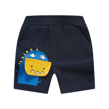 AWZXDE Boys Dinosaur Print Casual Shorts For Boys Elastic Waist 5 Inch Summer Shorts Comfortable For Outdoor Play Dark Blue,12-18 Months