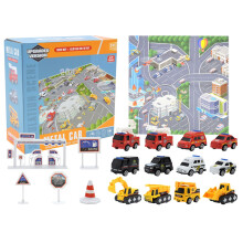 Children's Toy Car Map Carpet Alloy Car Model Set Blind, 24 Car Models, Interesting Car Models