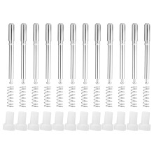 12pcs Steel Window Screen Retainer Pin with White ABS Caps Spring Loaded Security Fasteners Quick Fixing for Screens