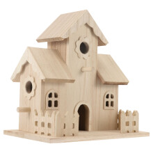 Beige Wooden Bird House 1Pack Garden Bird Nest