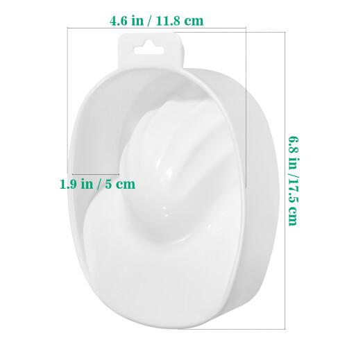 tigela retangular simples para remoção de unhas manicure branca 1