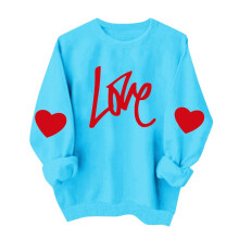 Sudadera de San Valentín para mujer, regalos de corazón, camisetas de manga larga, tops de San Valentín, sudaderas de cuello redondo
