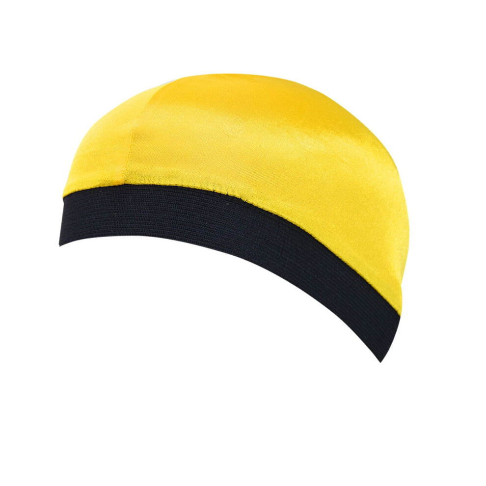 Yellow Silky Bonnet For Sleeping Extra Large Silky Hair Wrap Satin Lined Hair Bonnet Skull Caps For Curly Hair Free Size