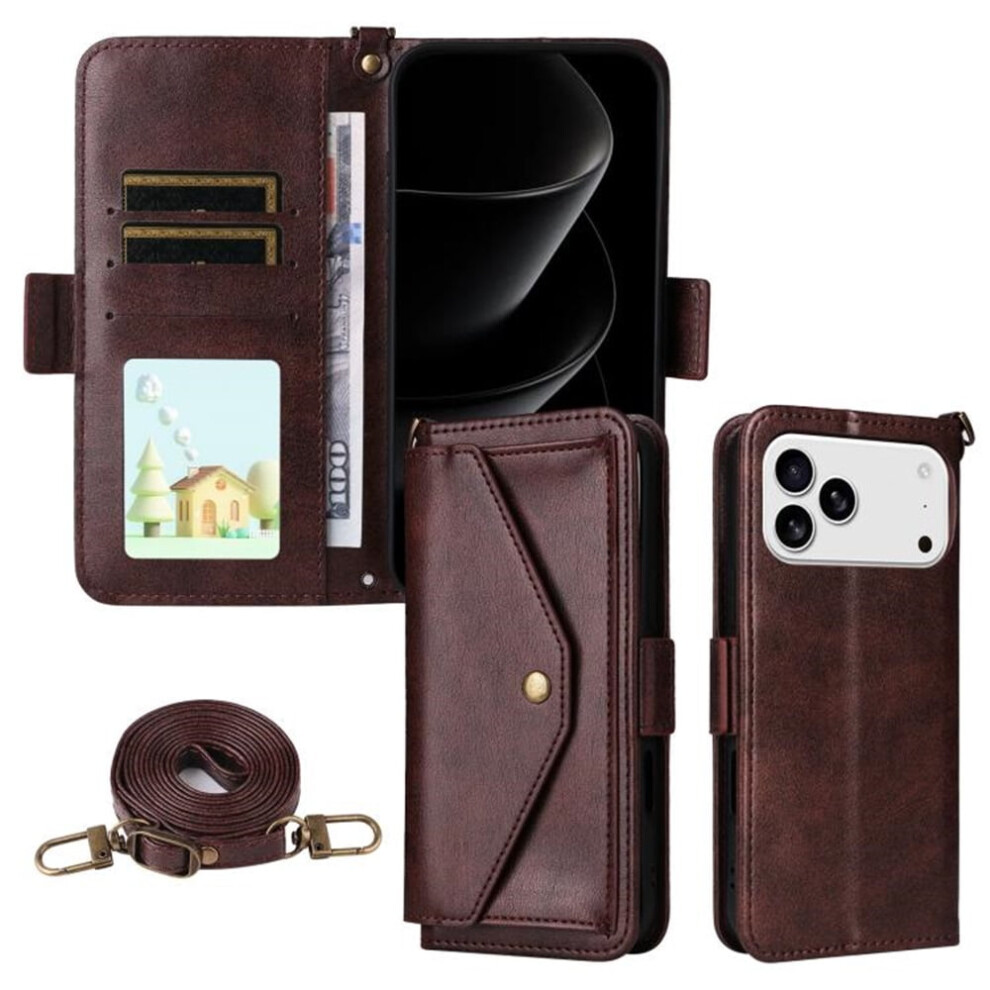 Leather Wallet Case For Iphone 17 Pro Max Brown 9336866112894