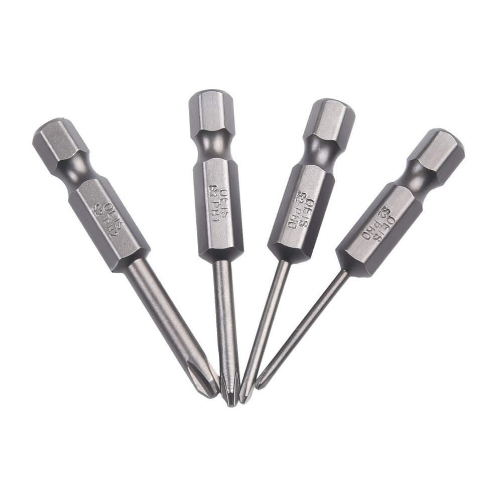 Ph00 Ph2 Hex Shank 50Mm Cross Screwdriver Bits 4Pcs Set For Industrial Use 9558633988901