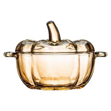 Glass Pumpkin Candy Jar with Lid – Halloween & Wedding Decor, Transparent Treat Bowl, Compatible with Party Themes