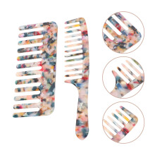 2-Pack Wide Tooth Hair Combs Set, Lightweight Plastic Salon Quality Styling Combs with Smooth Teeth for Easy Hair Care
