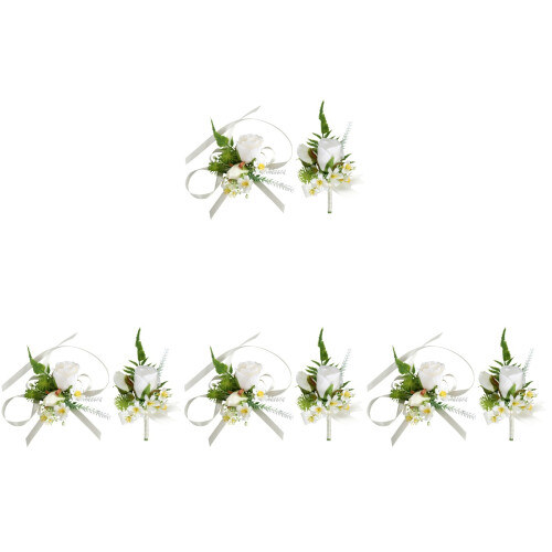 4Ensembles Corsage Et Boutonnière En Pour Élégant