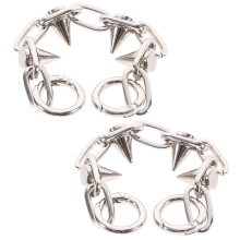 Silver Alloy Shoe Chain Accessories for Men Unique Punk Gothic Design for Shoes 2pcs Set