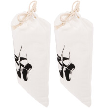 2Pcs Ballet Shoe Storage Bags with Drawstring for Dance Use