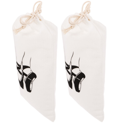 2Pcs Ballet Shoe Storage Bags with Drawstring for Dance Use