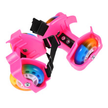 1Paire À Roulettes Enfant Pvc+caoutchouc Rose Unisexe