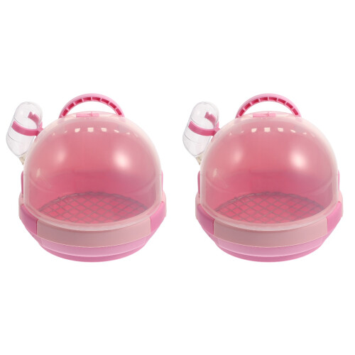 2Ensembles Cage Rose Voyage Pour Oiseaux Animaux De Compagnie