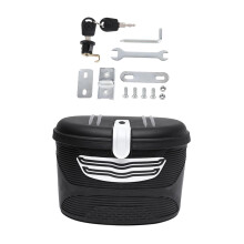 Bike Basket with Lock Basket for Biking Mountain Road Riding Black White S