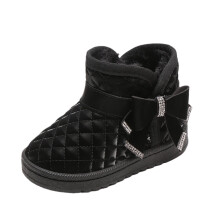 Toddler Warm Faux Fur Lined Boots Kids Girls Boys Winter Non Slip Snow Boots Outdoor Shoes Black