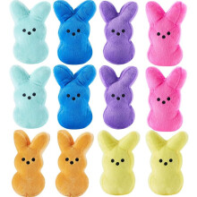 12 kpl pääsiäispupun pehmoleluja, koristeita, söpöjä eläinpupun pehmoleluja, pääsiäiskorien täytettyjä leluja, lahja lapsille (6 tuumaa)