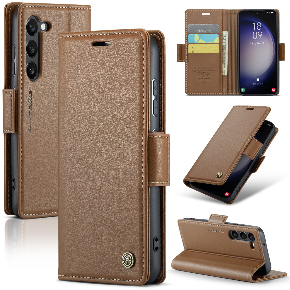 Caseme Leather Wallet Case For Compatible With Samsung Galaxy S23+ 5G Â Rfid Blocking, Magnetic Clasp, Kickstand, Card Holder 9485826578482