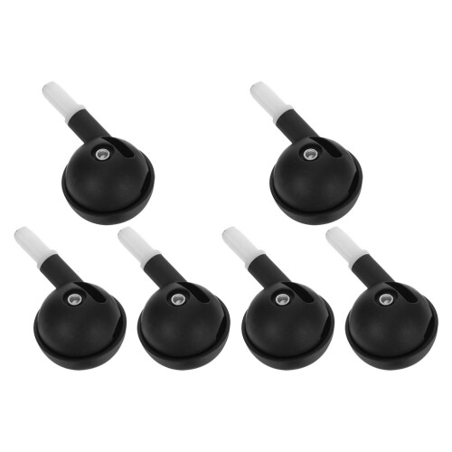 6Pcs Easy Install Black Toddler Stroller Wheels PP Material Swivel