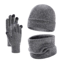 Warm 3-Pc Knit Set: Gloves, Hat & Scarf – Compatible with Teens, Cold Weather & Christmas Gifts