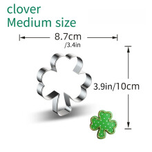 St. Patrick's Day Shamrock Cookie Cutters Set - 10PCS Stainless Steel Clover Baking Molds for Biscuit, Fondant & Cake Decoration