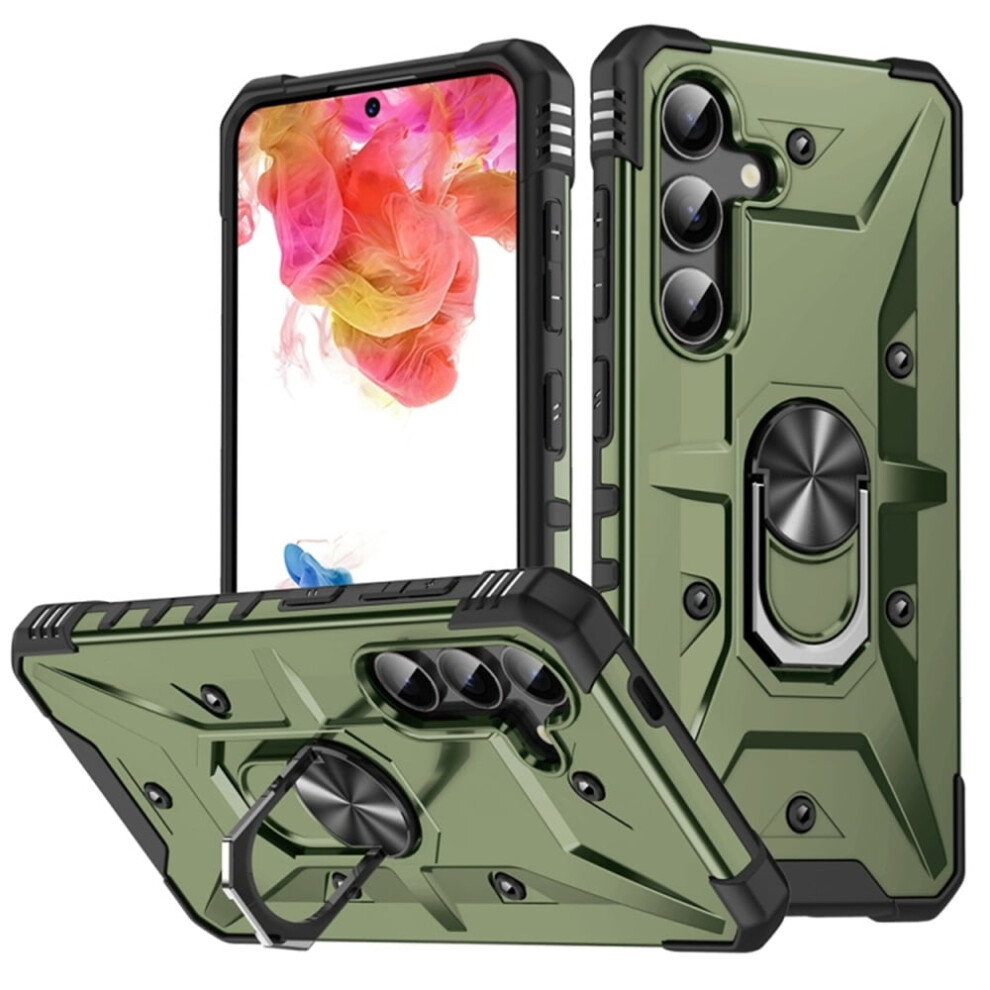 Case For Compatible With Samsung Galaxy S23 5G Military Grade Shockproof Magnetic Attachment With Stand Case Cover,Olive Drab,For Galaxy S23 (5G) 9418476638466