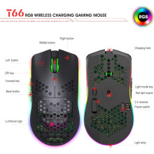 Mouse de gaming wireless MAMBASNAKE x HXSJ T66, reîncărcabil la 2,4 GHz cu 6 butoane programabile