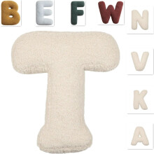Monogram betűs párna – puha plüss ábécés díszpárna kanapéra, ágyra, autóba (A-1)