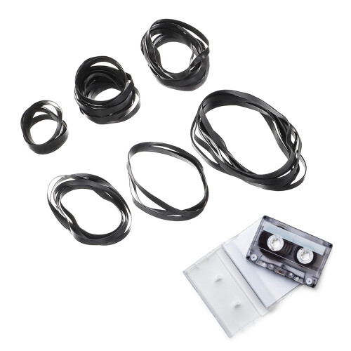 50 Pcs Repeater Cassette Deck Belt Square Flat Drive Belts Rubber Dvd