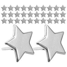 200Pcs Star Shaped Metal Paper Fastener Brads Silver for DIY Craft and Fabric Decoration