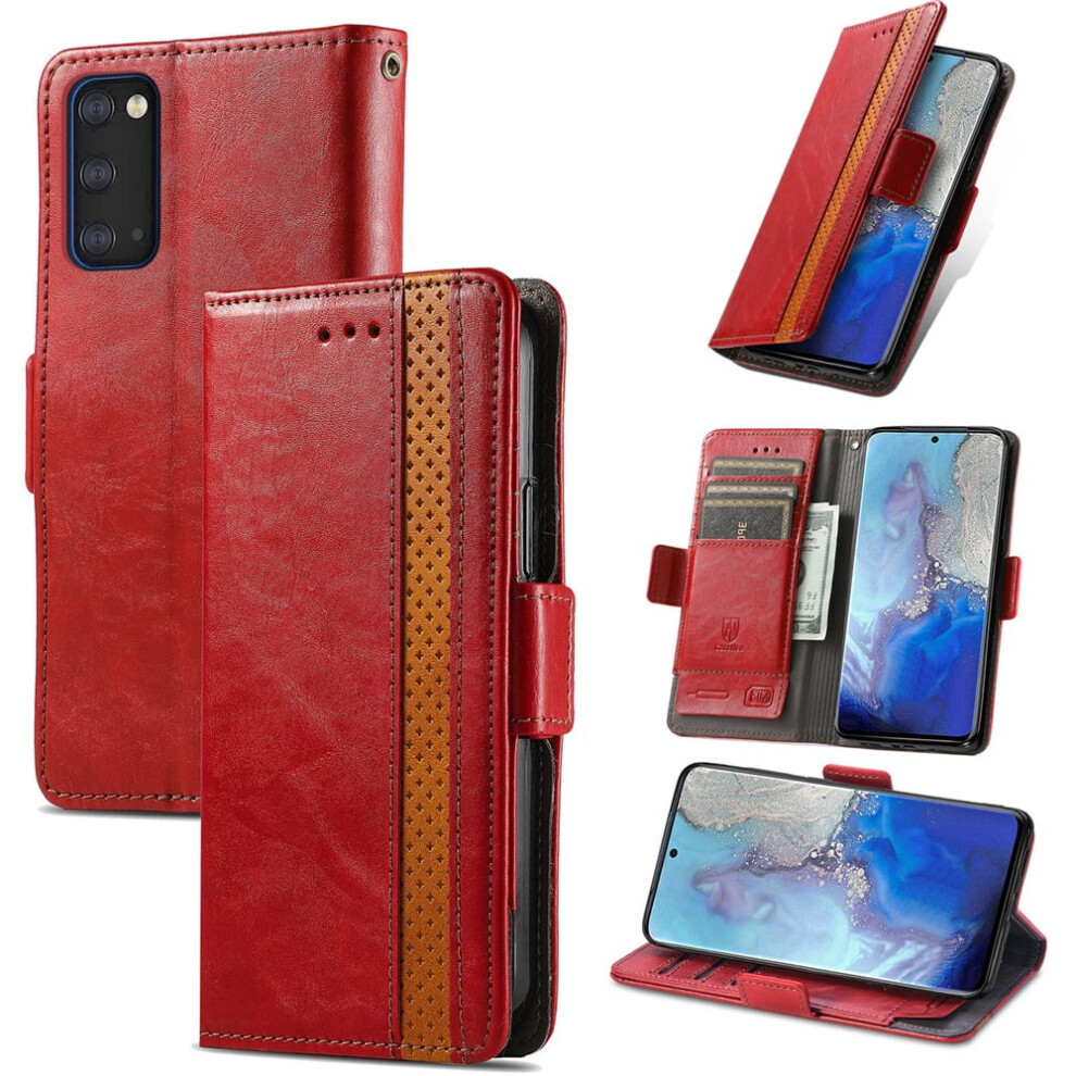 Samsung Galaxy S20 Plus 5G Leather Wallet Case Red 9152228990630