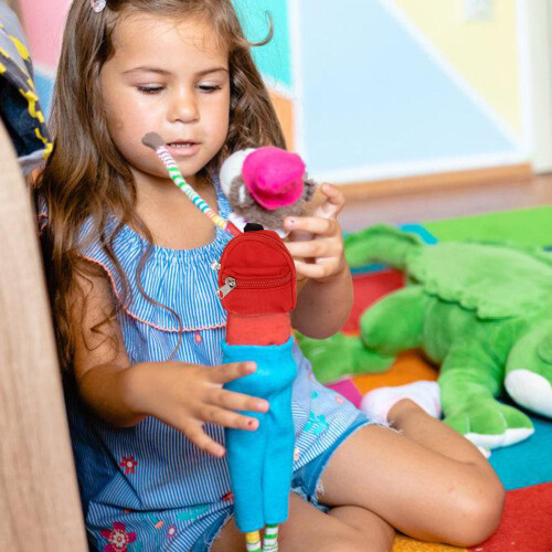 Mini Mochila Para Boneca Com Chaveiro Pingente Porta-Moedas Acessórios 2