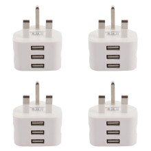 4X Universele USB UK-Stekker 3-Pins Muurladeradapter met USB-Poorten Reislader Opladen voor Telefoon voor (3 Poorten)