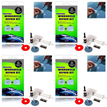 4X Windshield Repair Kit Cracked Glass Repair Kit to Fix Auto Glass Windshield Crack Chip Scratch