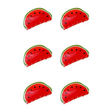 6X Watermelon Fruit Shaped Hair Claw Clip Hair Jaw Barrettes Hairpins Ponytail Holder Decor Accessories for Women Girls