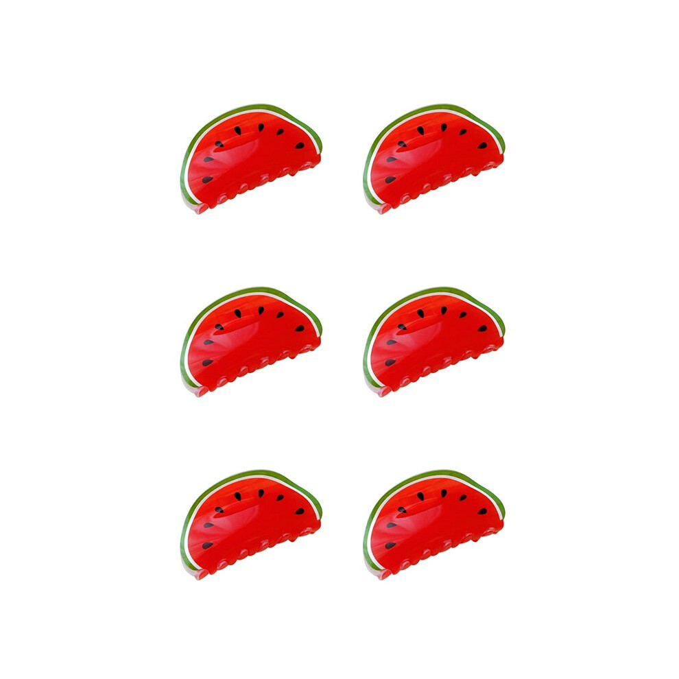 Unisex 6X Watermelon Fruit Shaped Hair Claw Clip Hair Jaw Barrettes Hairpins Ponytail Holder Decor Accessories For Women Girls
