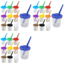 30Pcs Paint Cups with Lids for Kids, Spill Proof Learning Color Cups for Artist