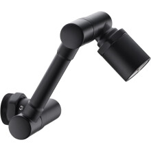 Messing 1080 draaibare zwarte kraanverlenger voor badkamerwastafel, draaibare uitloop met 2 standen, universele spatwaterbesparende adapter voor