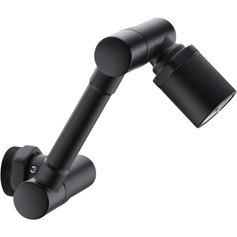 Brass 1080 Swivel Black Faucet Extender For Bathroom Sink, 2-Mode Rotating Spout, Universal Splash Tap Aerator Adapter For Kitchen Sink Â 9551475218571