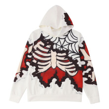 Halloween-hættetrøjer til mænd Løstsiddende hættetrøje med tryk Langærmet efterår/vinter sport afslappet pullover komforttrøje toppe