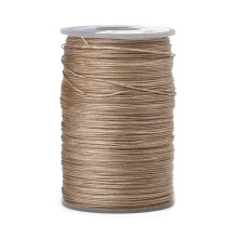 Cordón de poliéster encerado de 6 capas, color camello, 0,55 mm, aproximadamente 38,27 yardas (35 m)/rollo