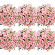 6 stuks lichtroze zijden pioenrozen, realistische kunstbloemen voor bruiloftsdecoratie, tafelstukken en vaasarrangementen.
