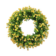 Corona artificial de primavera con coloridas flores de seda y mariposas – Ideal para decoración del hogar, bodas, estilo rústico y fiestas.
