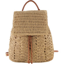 Dame strårygsæk sommer boho boheme hul skuldertaske hobo hæklet vævet rejsetasker til kvinder strikket strandrygsæk