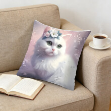 Söt djurkatt kuddfodral utemöbler design kattunge familj dekorativa kuddfodral heminredning för soffa säng soffa 18x18 tum