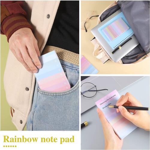 Πολύχρωμο μίνι σημειωματάριο Rainbow – Φορητό Memory Pad, σημειωματάριο και οργανωτής