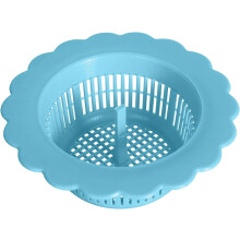 Bloemvormig keukenafvoerzeefje, verbeterd afvoerzeefje voor de meeste keukenafvoeren, voorkomt verstoppingen en geurtjes (blauw)