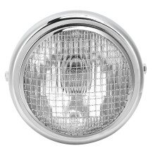 Built-In Halogen Headlight Motorcycle Lamp Vintage Style High Brightness Sturdy Metal Housing Easy To Install Durable Lamp For Motorbike Scooter