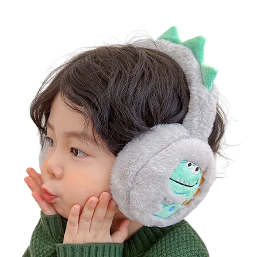 Girls Boys Plush Earmuffs Cartoon Dinosaur Earmuffs Winter Warm Ear Covers for Boys and Girls